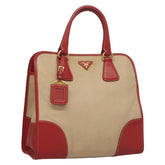Prada Convertible Tote Canvas and Saffiano Leather