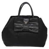 Prada Bow Tote Tessuto with Leather