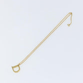 Christian Dior D logo Pendant Necklace Metal