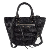 Balenciaga Le Cagole Panier Raffia with Leather