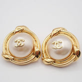 Chanel CC Round Earrings Metal