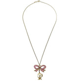 Chanel CC Bow Necklace Gold-plated with Artificial pearl