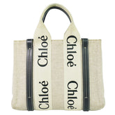 Chloe Woody Tote Canvas with Leather
