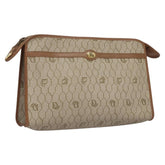 Christian Dior Vintage Honeycomb Zip Pouch Coated Canvas