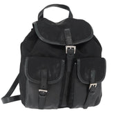 Prada Vela Double Front Pocket Backpack Tessuto with Saffiano Leather