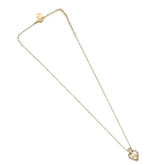 Christian Dior Logo Heart Pendant Necklace Metal with Crystal