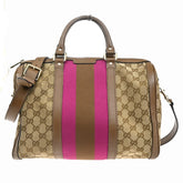 Gucci Vintage Web Boston Bag GG Canvas