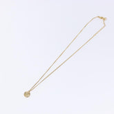 Christian Dior Vintage Logo Round Pendant Necklace Metal