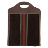 Gucci Vintage Web Sherry Line Handbag Suede