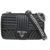 Prada Chain Flap Shoulder Bag Diagramme Quilted Leather