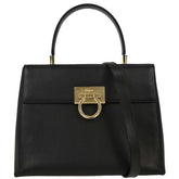 Salvatore Ferragamo Convertible Top Handle Bag Leather