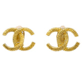Chanel CC Clip-On Earrings Textured Metal