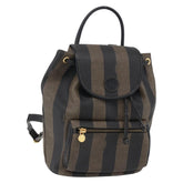 Fendi Pequin Front Pocket Backpack Coated Canvas