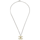 Chanel CC Logo Pendant Necklace Metal