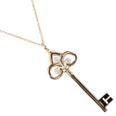 Tiffany & Co. Fleur de Lis Key Pendant Necklace 18K Pink gold and Diamonds