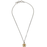 Chanel Vintage CC Pendent Necklace Plated Metal
