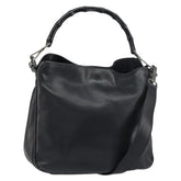 Gucci Vintage Bamboo Handle Open Hobo Leather