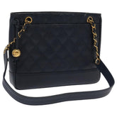 Chanel Vintage Stitched CC Shoulder Bag Caviar