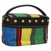 Versace Vanity Hand Bag Canvas and Leather