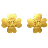 Chanel Vintage CC Clover Clip-On Earrings Metal