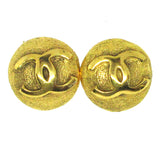 Chanel Vintage CC Round Clip-On Earrings Metal