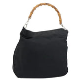 Gucci Vintage Bamboo Handle Open Hobo Nylon