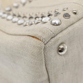 Prada Canapa Tote Rhinestone Embellished Canvas