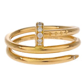 Cartier Juste un Clou Double Ring 18K Rose Gold and Diamonds