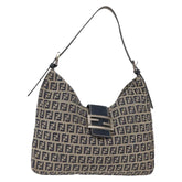 Fendi Belted Flap Shoulder Bag Zucchino Coated Canvas
