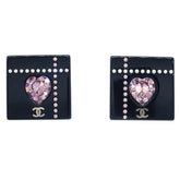 Chanel Vintage Square Clip-On Earrings Plastic