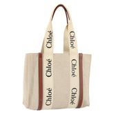 Chloe Woody Tote Canvas with Leather