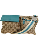 Gucci Vintage Double Belt Bag GG Canvas with Leather