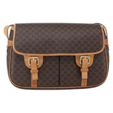 Celine Vintage Macadam Shoulder Bag Canvas and Leather