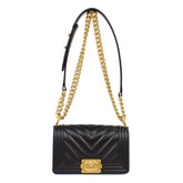 Chanel Boy Flap Bag Chevron Caviar