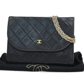 Chanel Vintage Round Flap Bag Quilted Lambskin