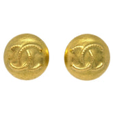 Chanel Vintage CC Round Clip-On Earrings Metal