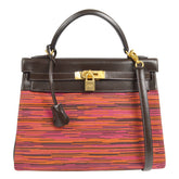Hermes Kelly Handbag Vibrato and Box Calf with Gold Hardware
