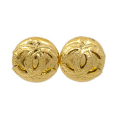 Chanel Vintage CC Round Clip-On Earrings Metal