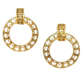 Chanel Cut-Out CC Hoop Drop Clip-On Earrings Metal