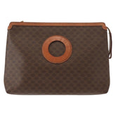 Celine Circle Logo Macadam Pouch Canvas and Leather