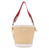 Prada Bucket Bag Woven Raffia with Leather