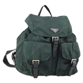 Prada Vela Double Front Pocket Backpack Tessuto with Saffiano Leather