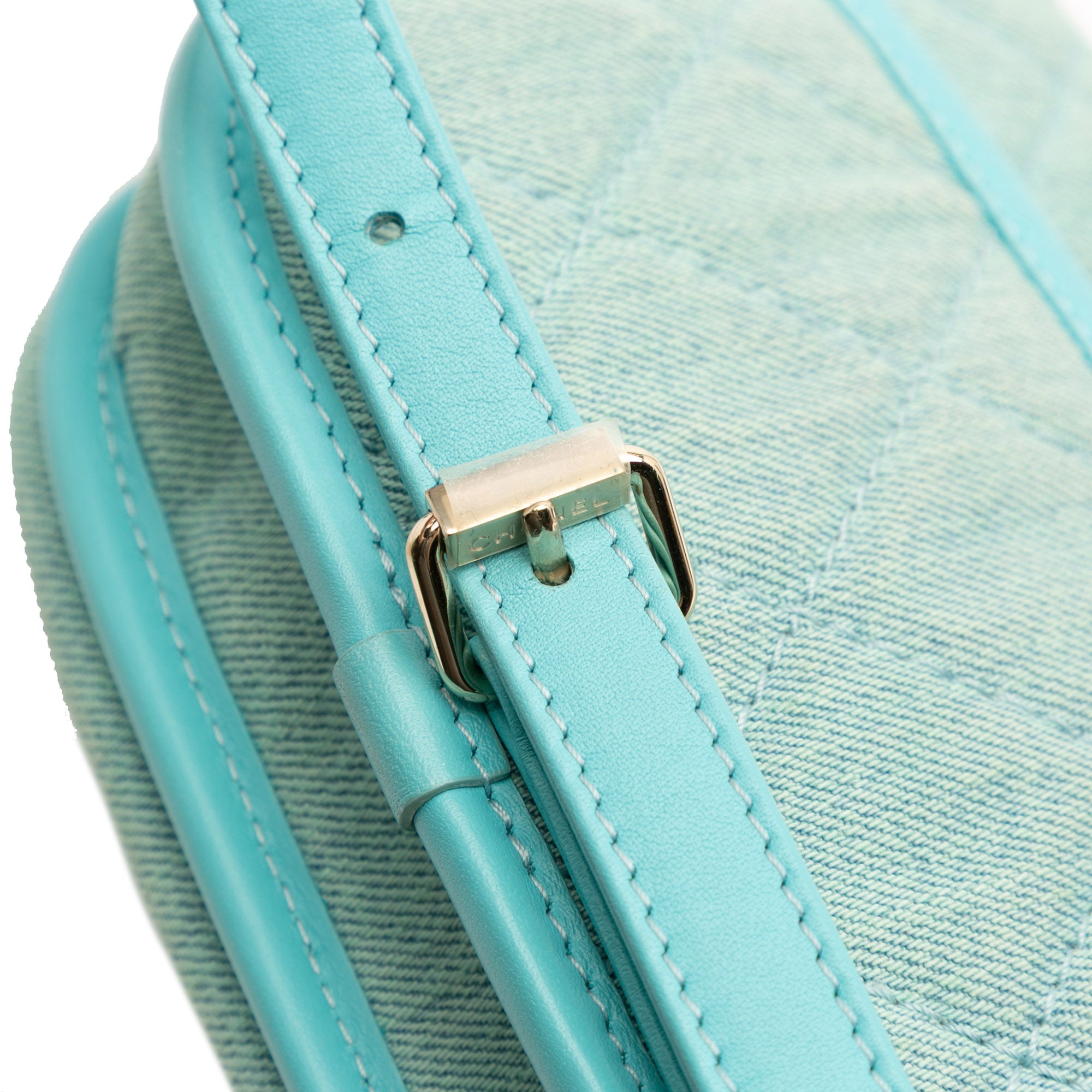 Mini CC Quilted Denim Messenger Flap