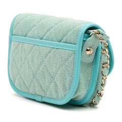 Mini CC Quilted Denim Messenger Flap
