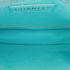 Mini CC Quilted Denim Messenger Flap