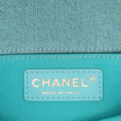 Mini CC Quilted Denim Messenger Flap