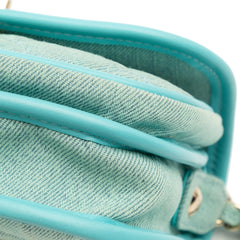 Mini CC Quilted Denim Messenger Flap