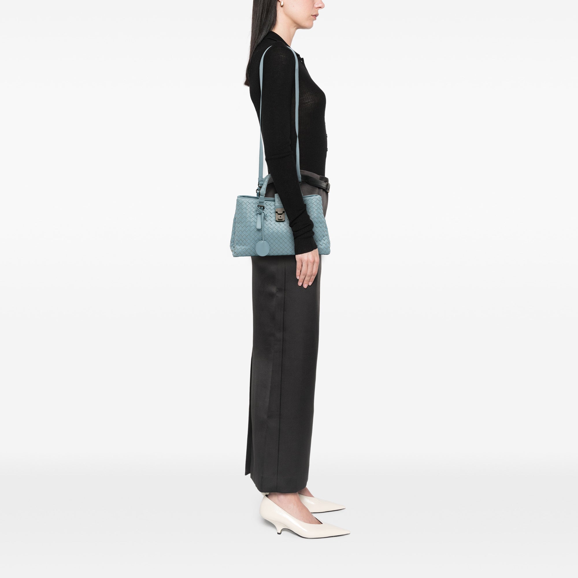 Small Nappa Intrecciato Roma Satchel