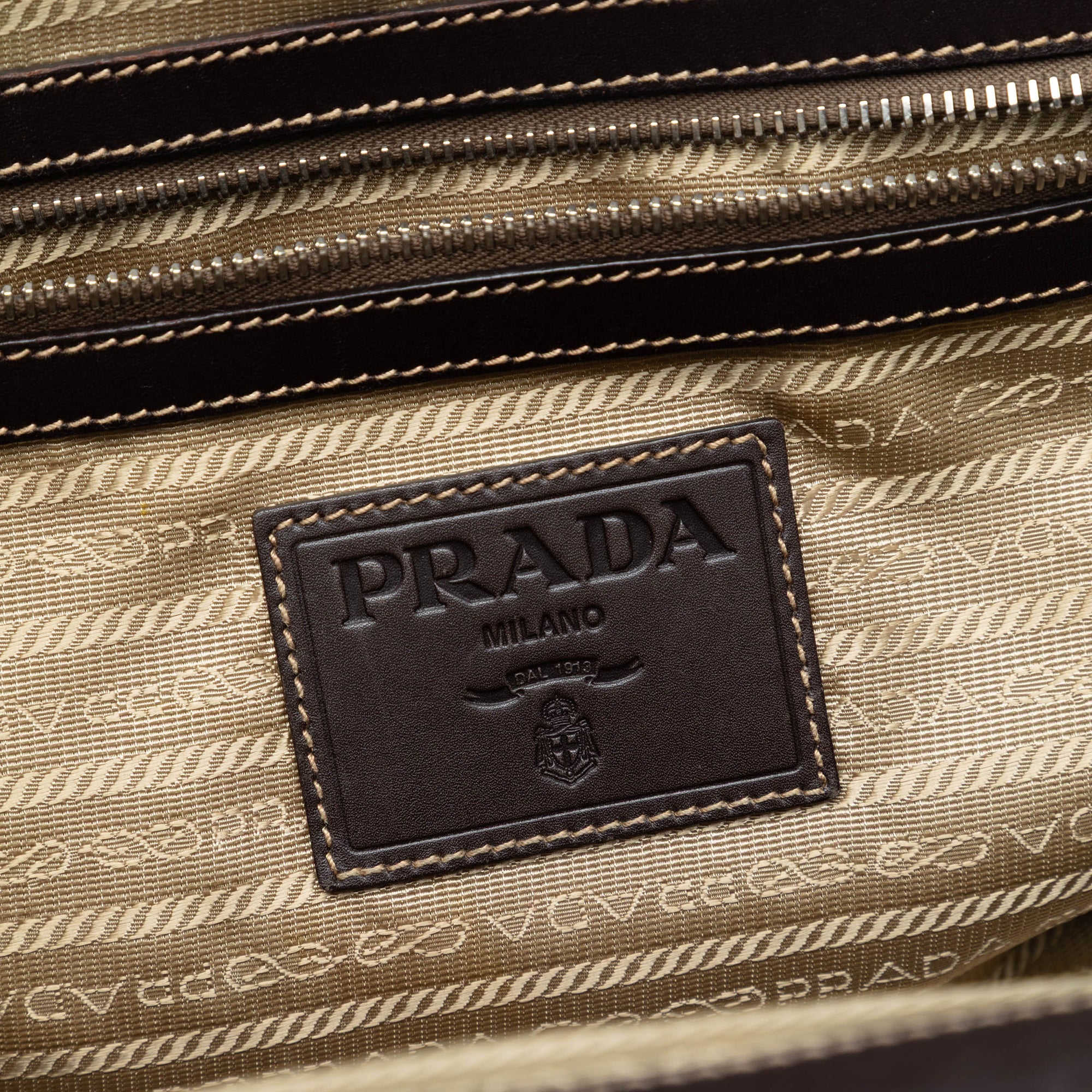 Leather Trimmed Canvas Canapa Logo Frame Handbag