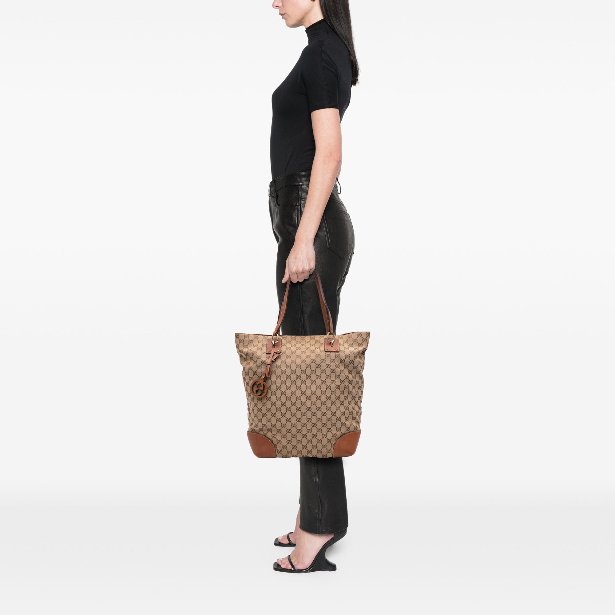 Large GG Canvas GG Charm Tote